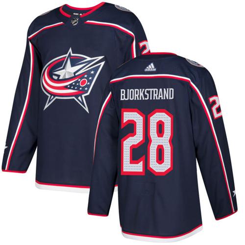 Adidas Men Columbus Blue Jackets #28 Oliver Bjorkstrand Navy Blue Home Authentic Stitched NHL Jersey->columbus blue jackets->NHL Jersey